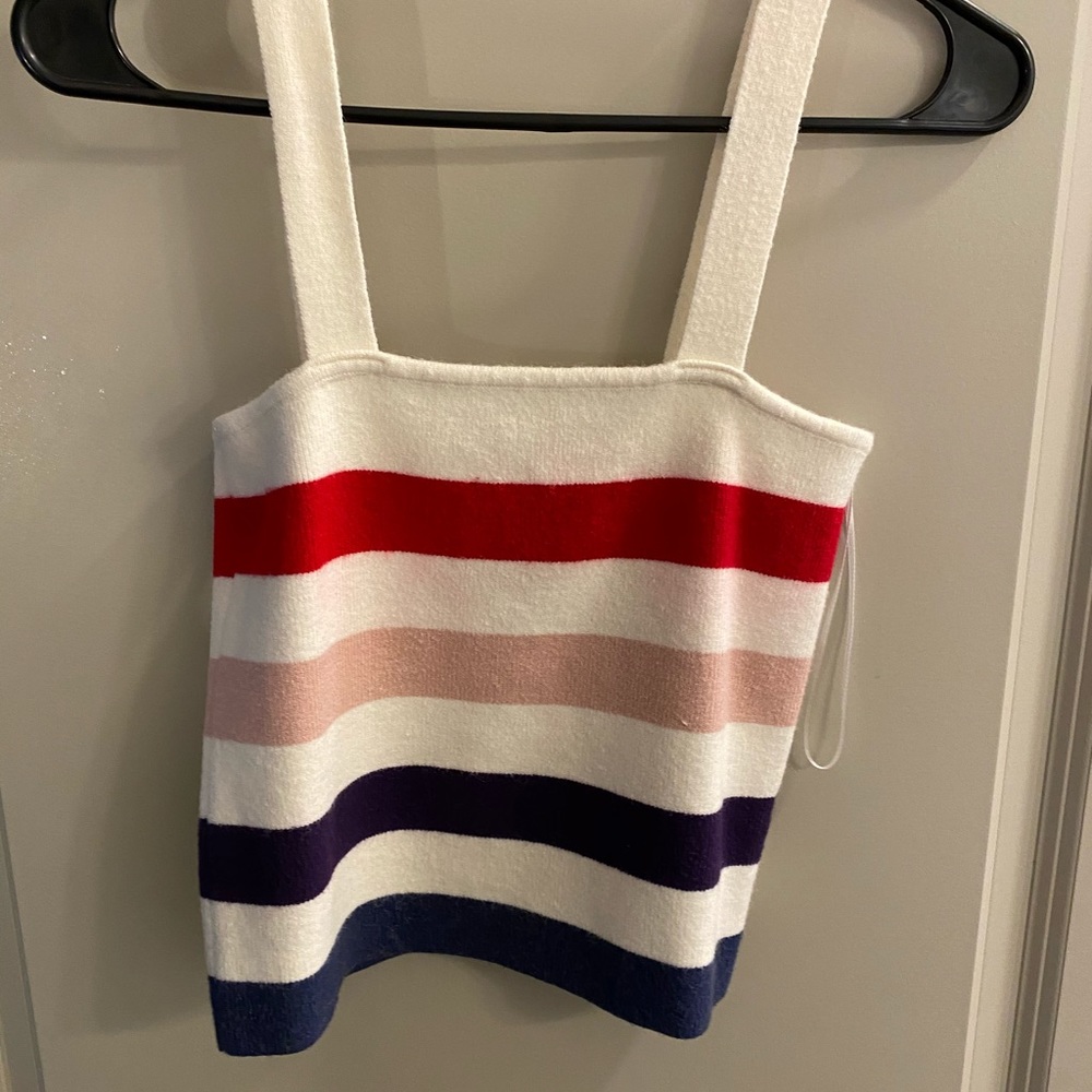 Cropped striped tank top